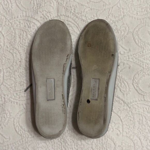 Sperry Top Siders Size 8.5M Womens Embellished Silver Shimmer Loafers - Picture 10 of 11